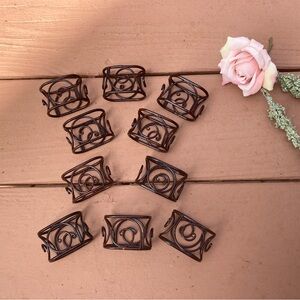Napkin Rings: brown metal
